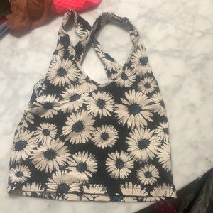 Blue daisy flower crop top